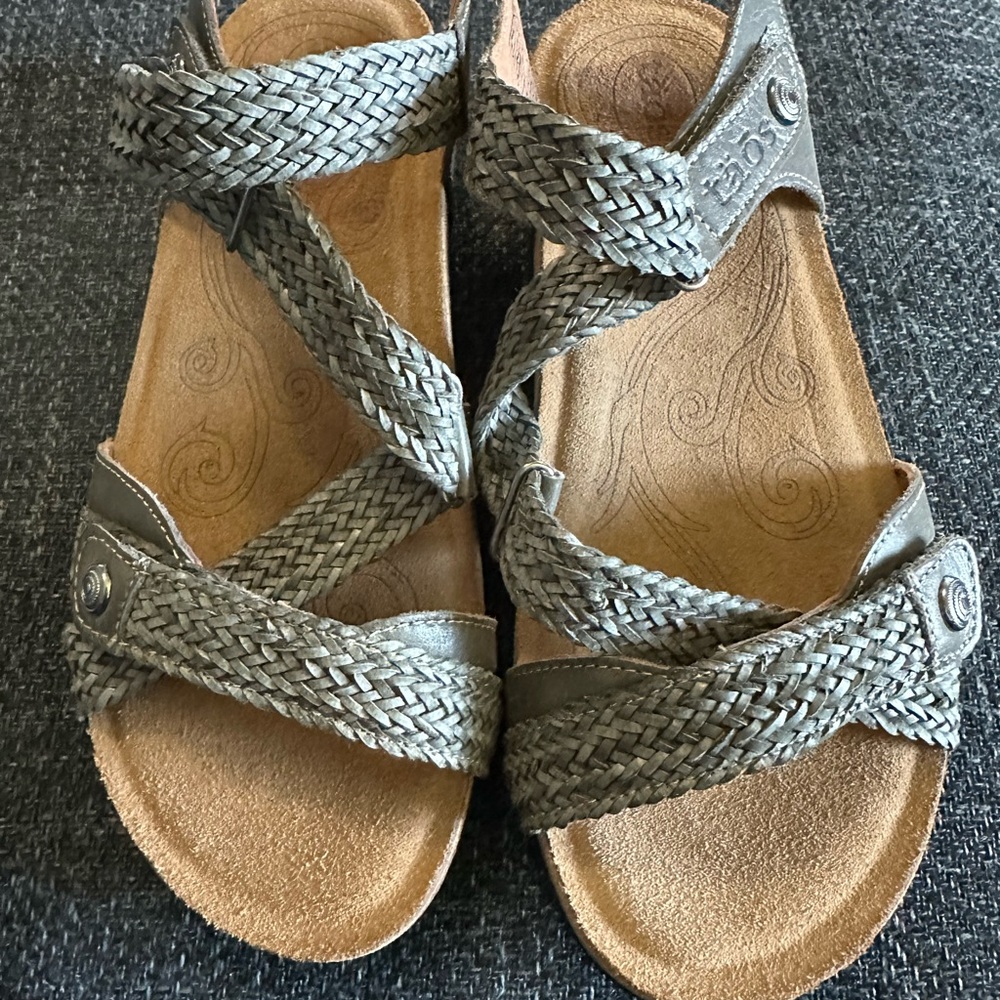 Taos Trulie sandal. New, no box, no tags. Dark gray.